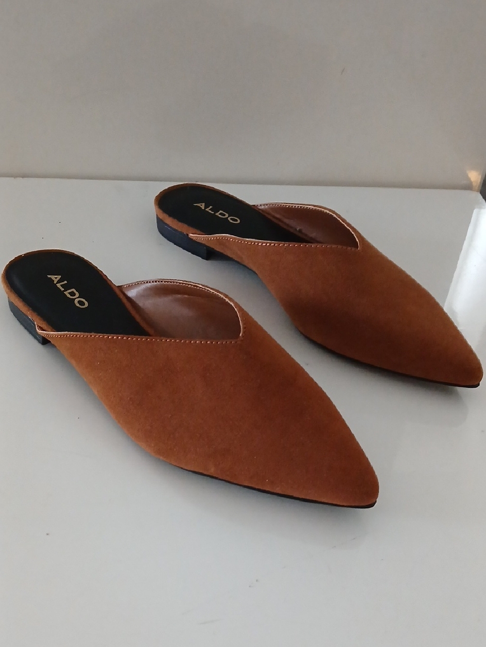 Aldo Rust Suede Pointed Slip-On Mules NWT